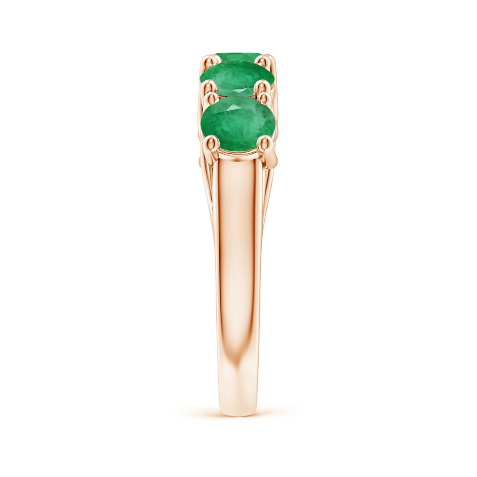 5mm A Half Eternity Five Stone Emerald Wedding Band in Rose Gold side 299