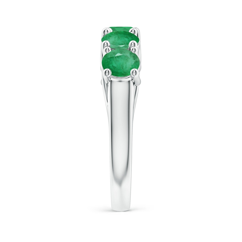 5mm A Half Eternity Five Stone Emerald Wedding Band in White Gold side 299