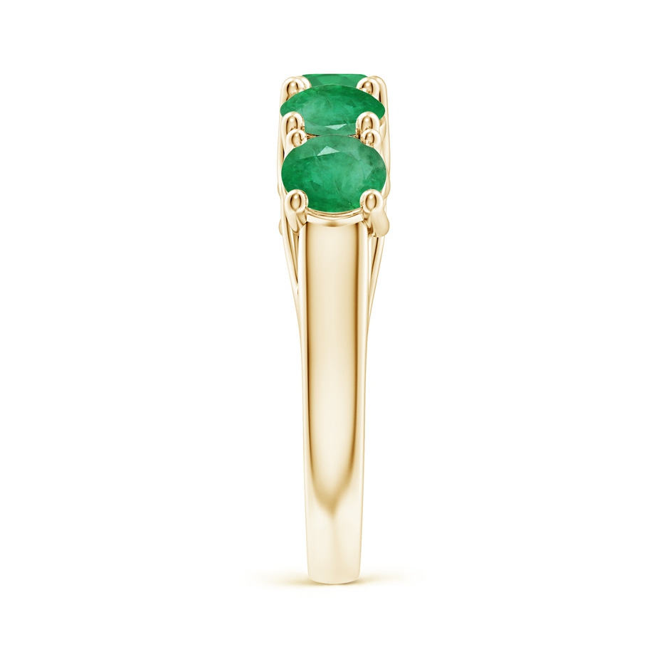 5mm A Half Eternity Five Stone Emerald Wedding Band in Yellow Gold side 299
