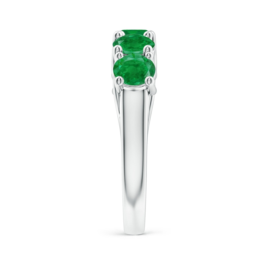 5mm AA Half Eternity Five Stone Emerald Wedding Band in White Gold side 299