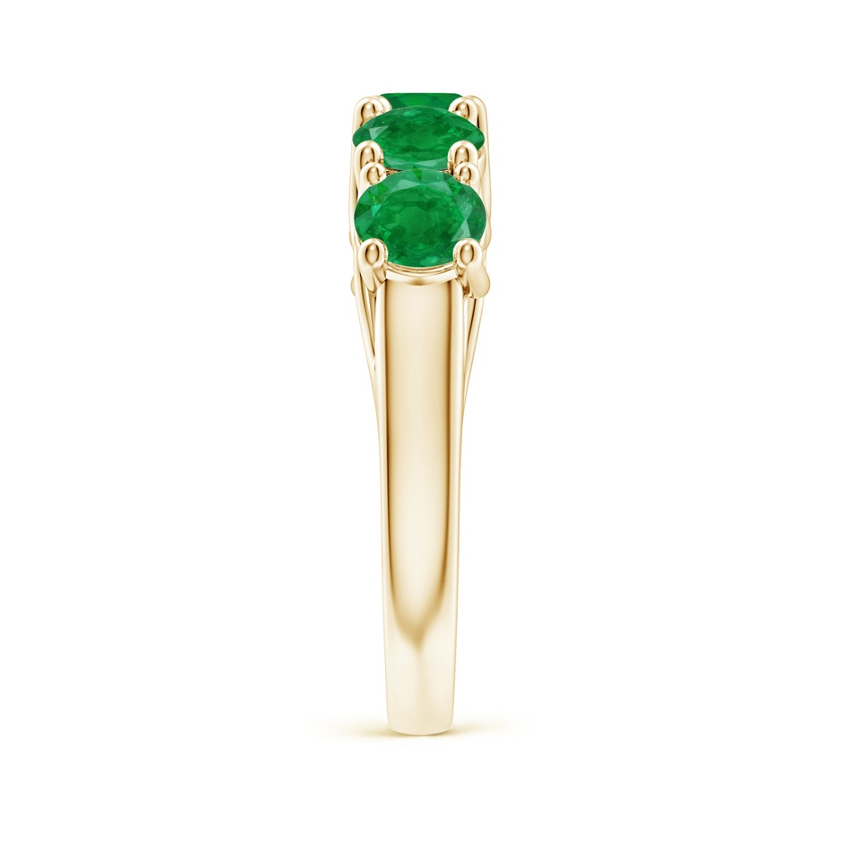 5mm AA Half Eternity Five Stone Emerald Wedding Band in Yellow Gold side 299