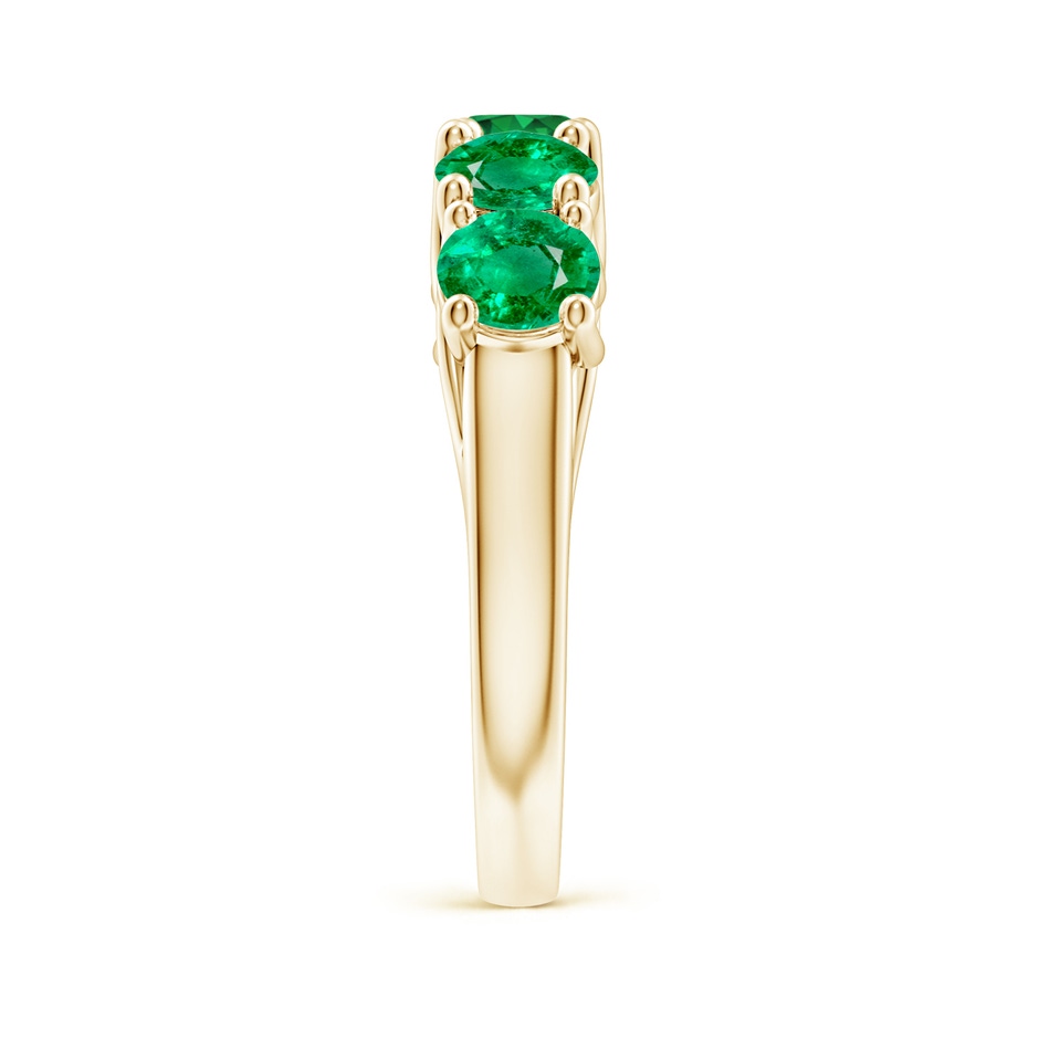 5mm AAA Half Eternity Five Stone Emerald Wedding Band in Yellow Gold side 299