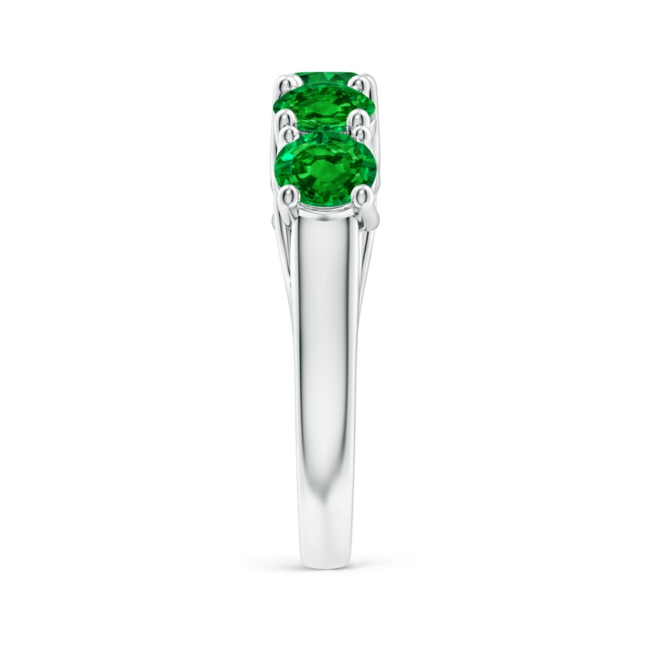 5mm AAAA Half Eternity Five Stone Emerald Wedding Band in P950 Platinum side 299