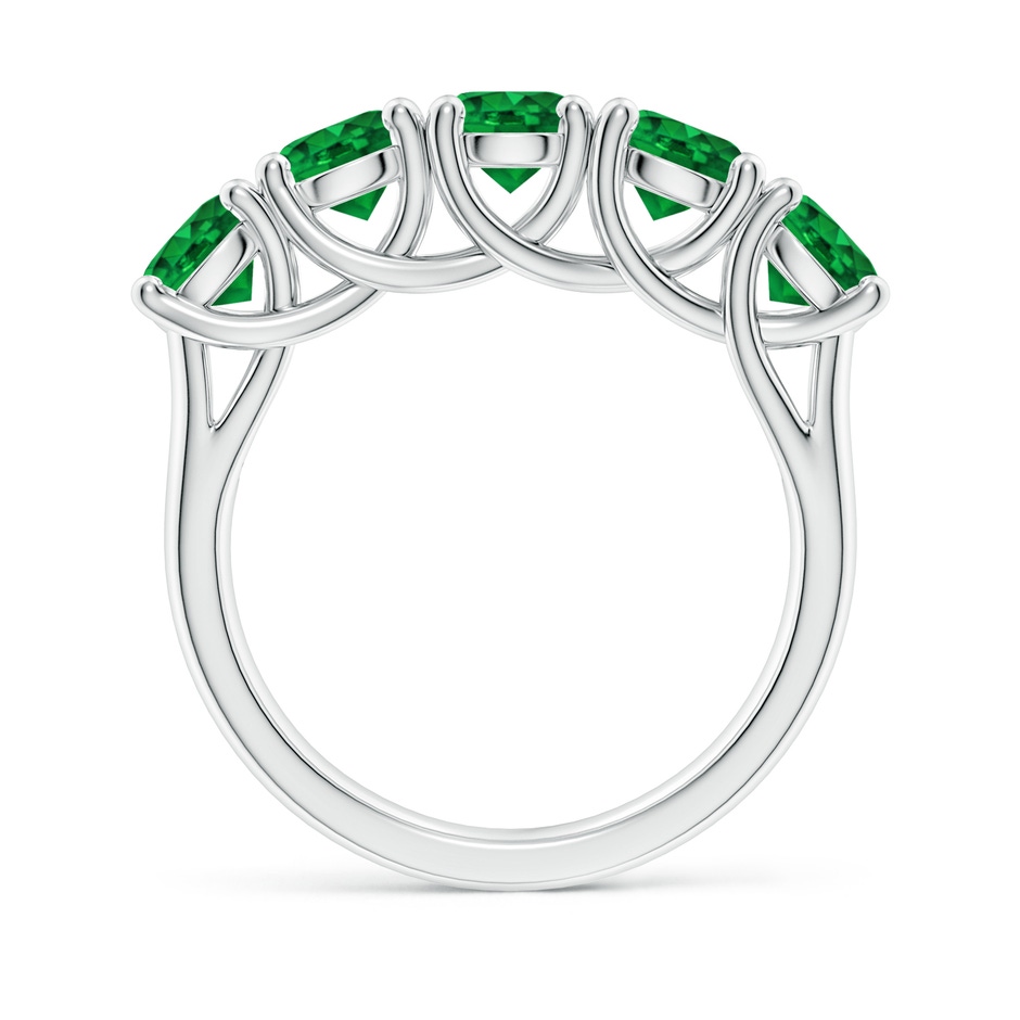 5mm AAAA Half Eternity Five Stone Emerald Wedding Band in White Gold side 199