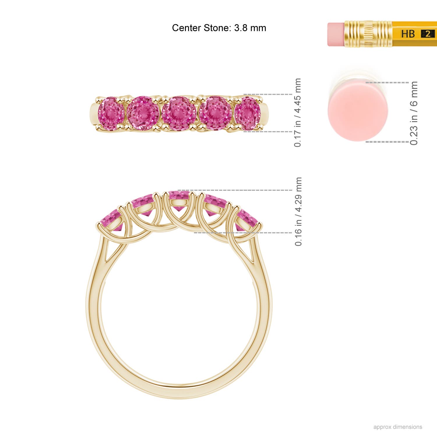 AAA - Pink Sapphire / 1.35 CT / 14 KT Yellow Gold