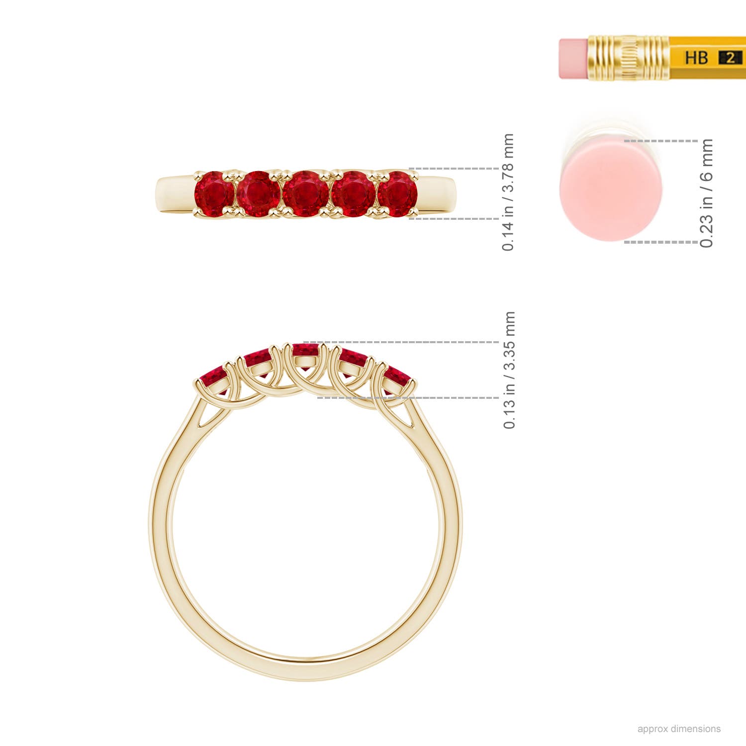 AAA - Ruby / 0.55 CT / 14 KT Yellow Gold