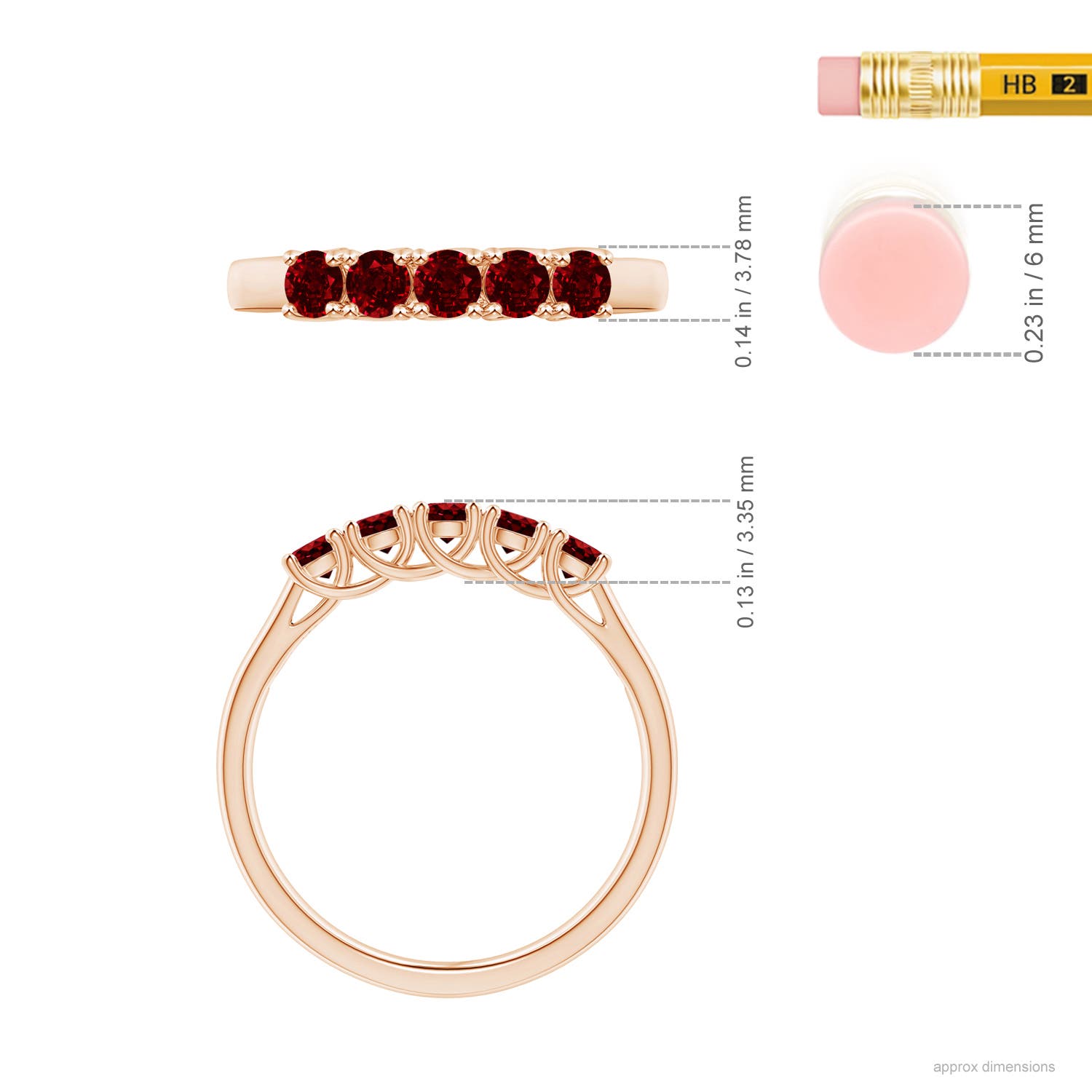 AAAA - Ruby / 0.55 CT / 14 KT Rose Gold