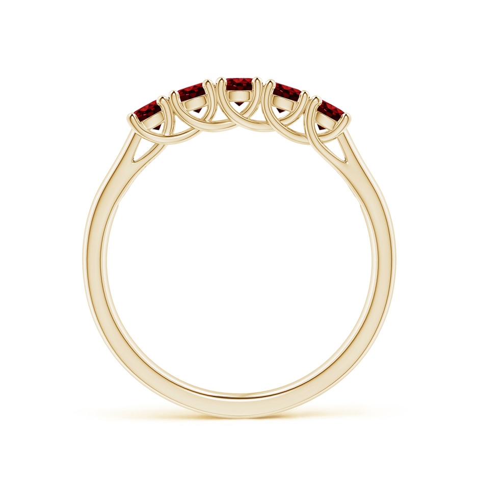 2.8mm AAAA Half Eternity Five Stone Ruby Wedding Band in Yellow Gold side 199