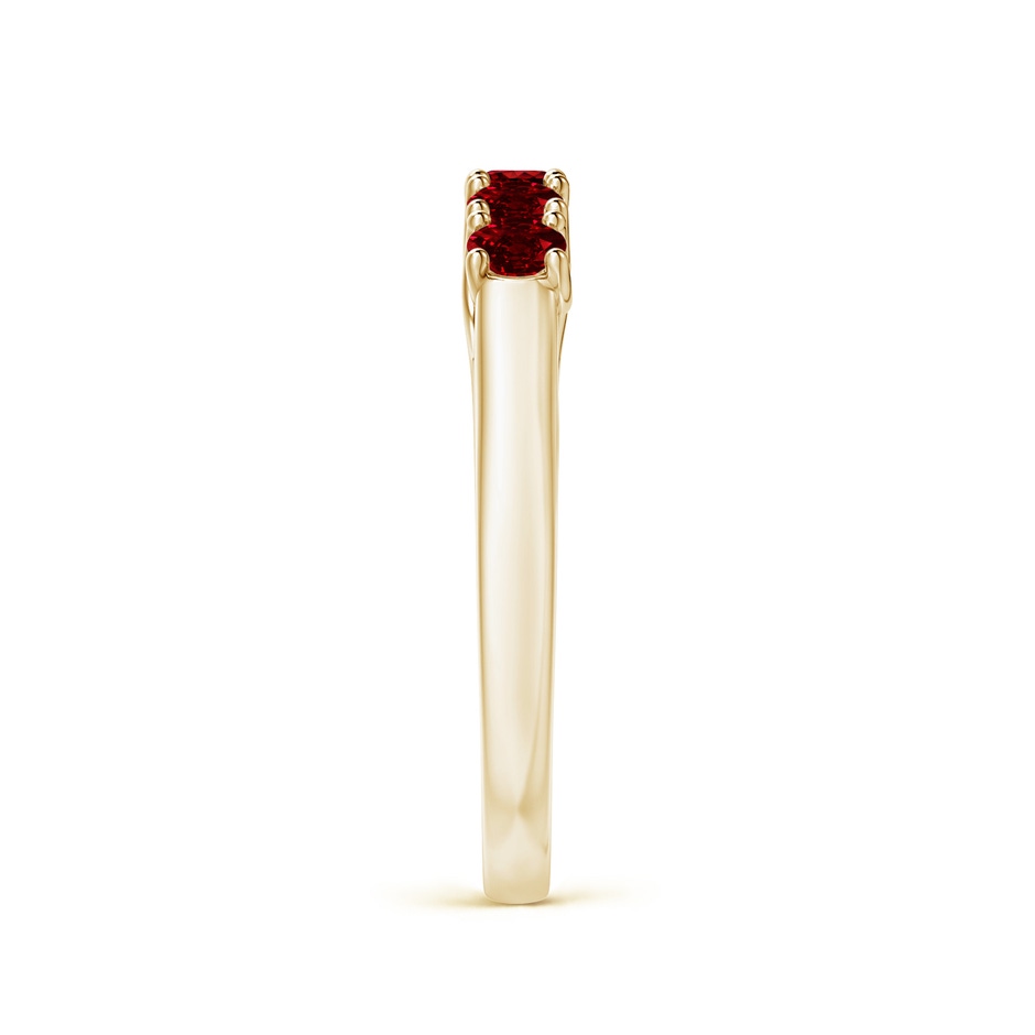 2.8mm AAAA Half Eternity Five Stone Ruby Wedding Band in Yellow Gold side 299