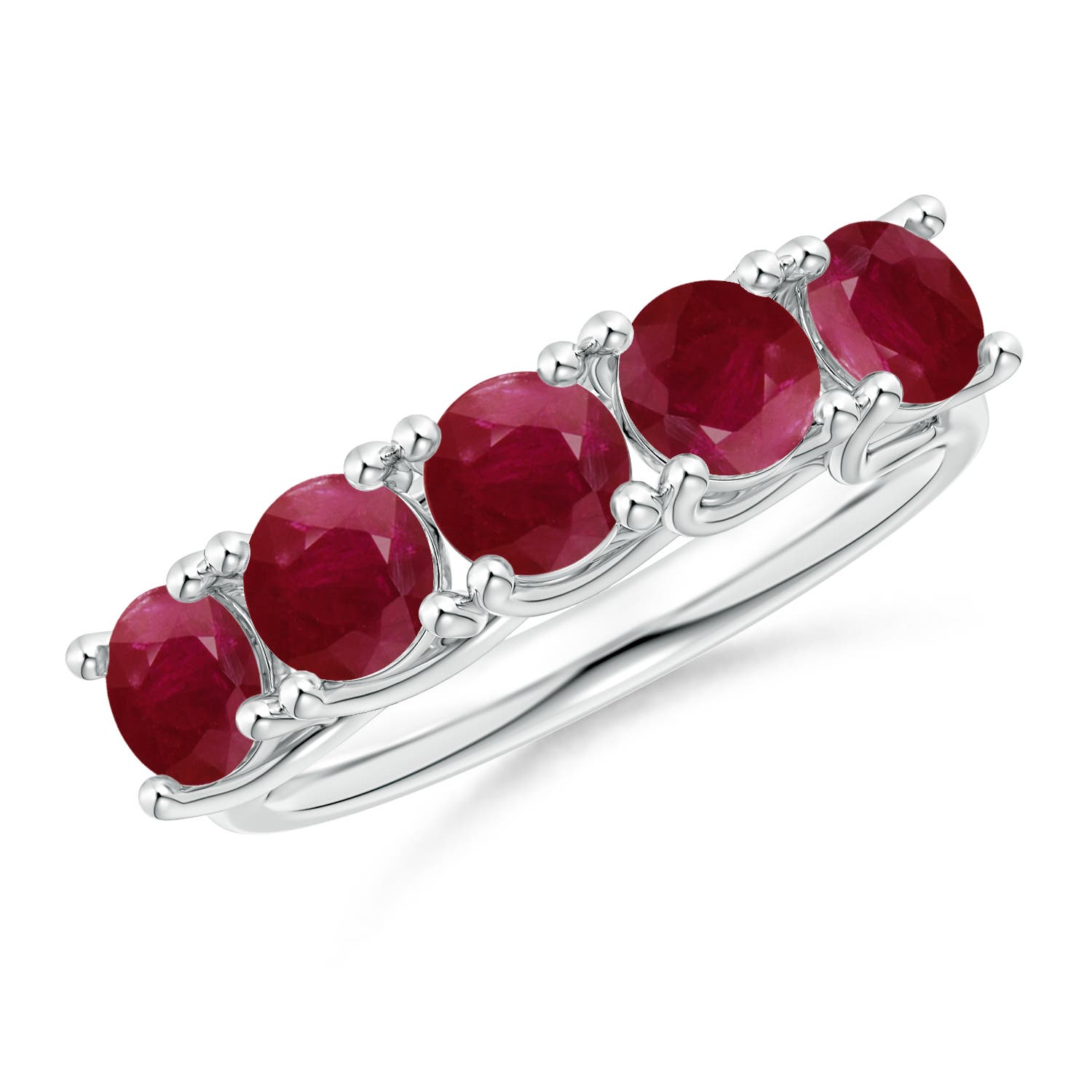 A - Ruby / 2.2 CT / 14 KT White Gold