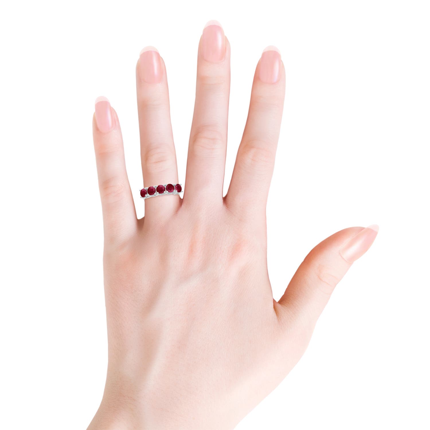 A - Ruby / 2.2 CT / 14 KT White Gold