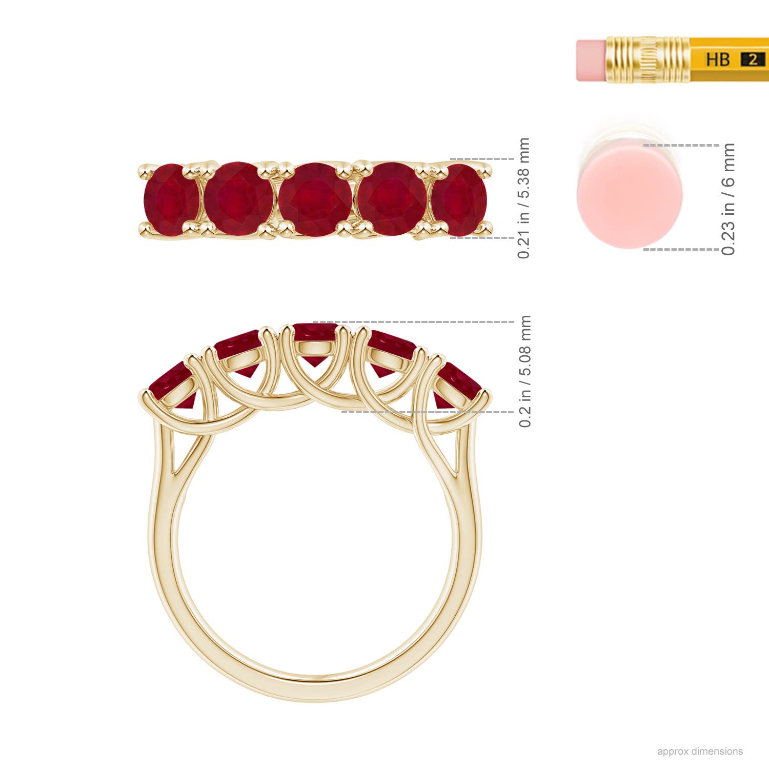 AA - Ruby / 2.2 CT / 14 KT Yellow Gold