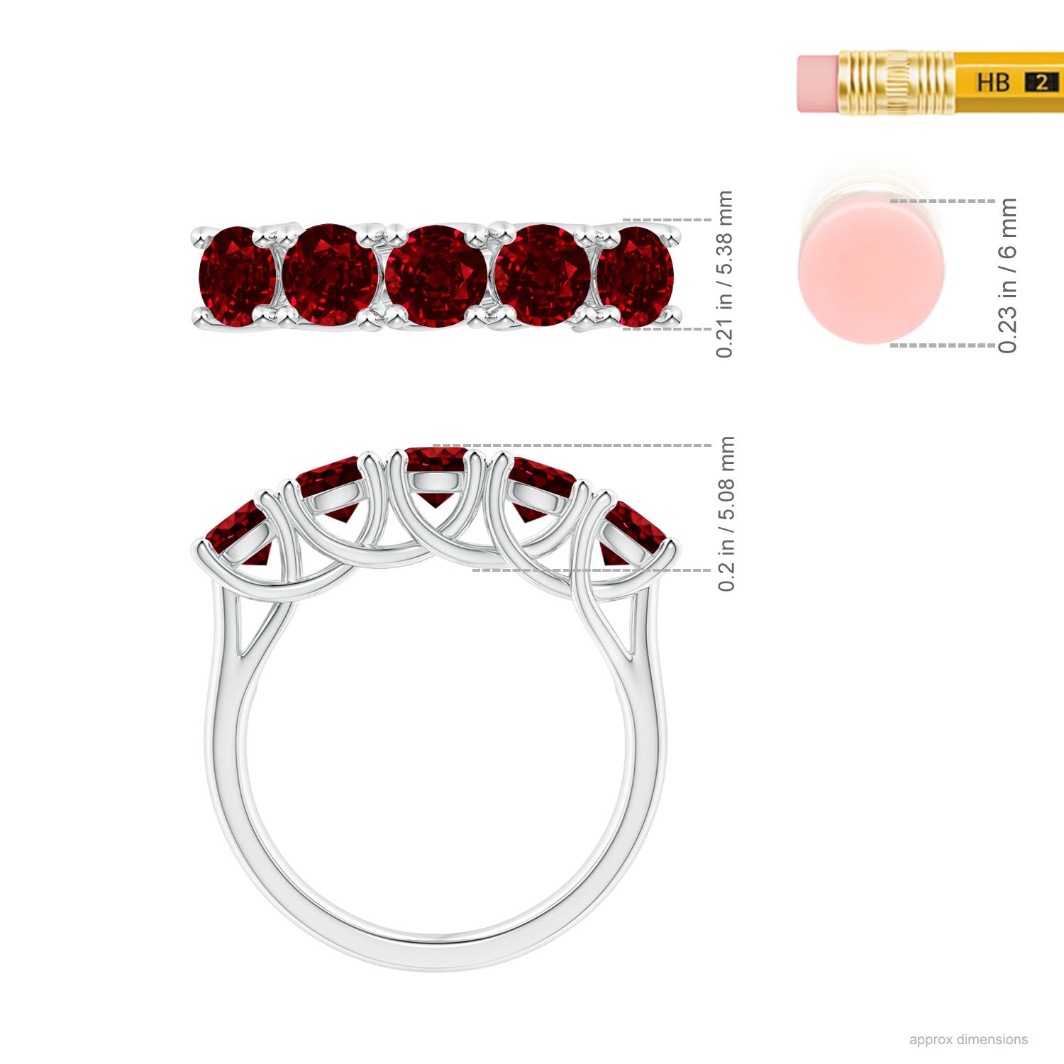 AAAA - Ruby / 2.2 CT / 14 KT White Gold