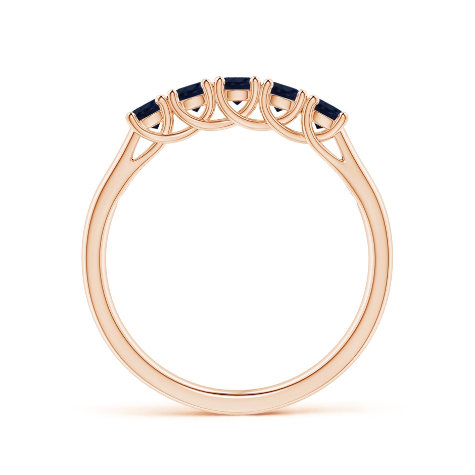 2.8mm A Half Eternity Five Stone Blue Sapphire Wedding Band in Rose Gold side 199