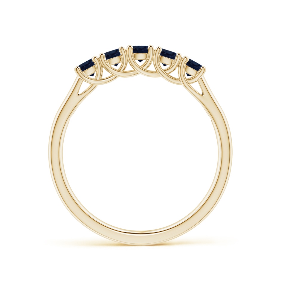 2.8mm A Half Eternity Five Stone Blue Sapphire Wedding Band in Yellow Gold side 199