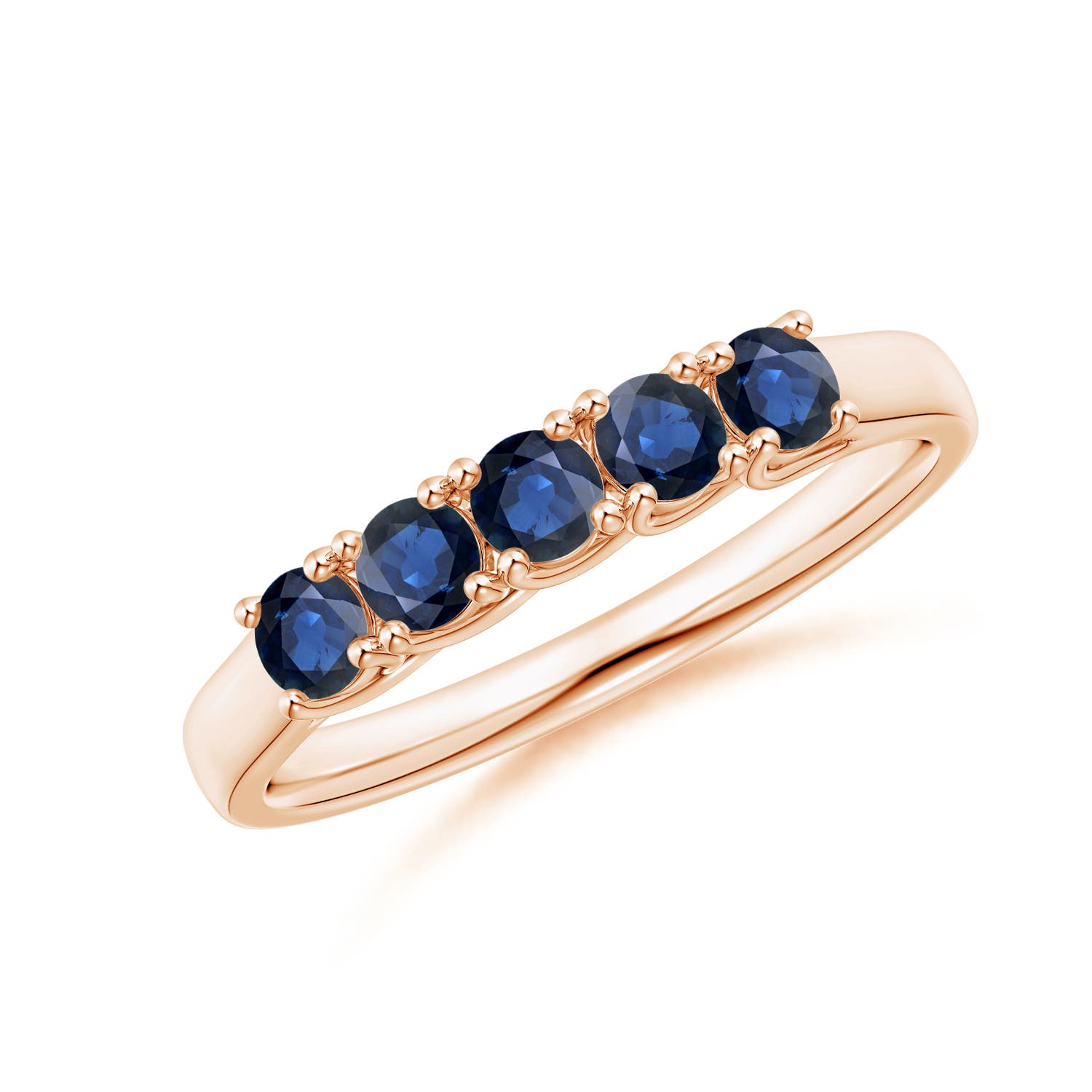 AA - Blue Sapphire / 0.6 CT / 14 KT Rose Gold