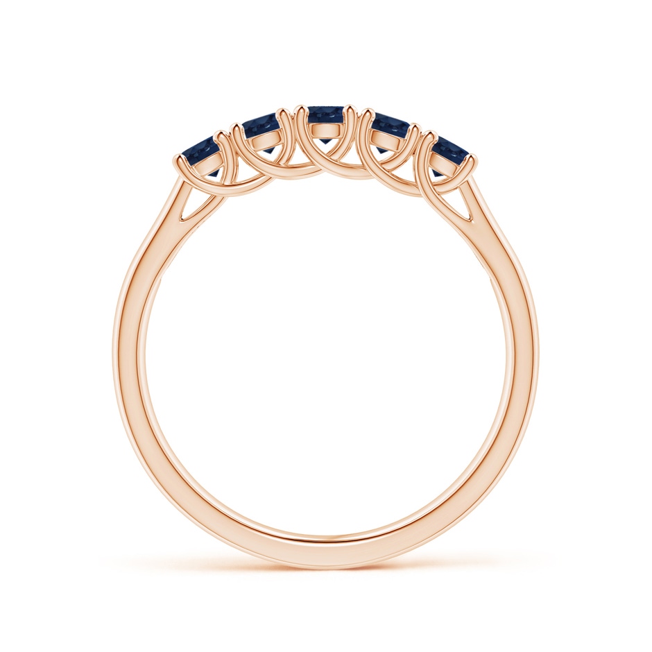 2.8mm AA Half Eternity Five Stone Blue Sapphire Wedding Band in Rose Gold side 199