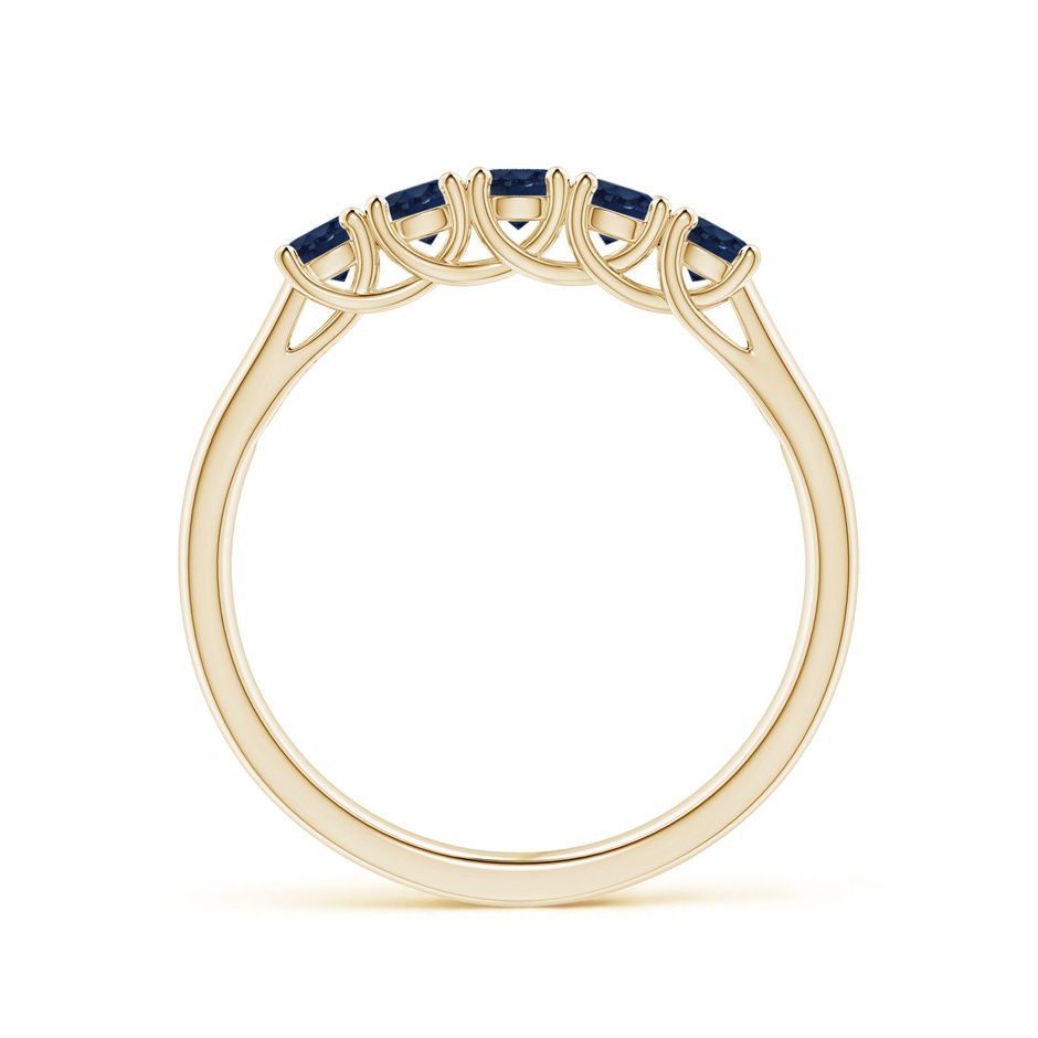 2.8mm AA Half Eternity Five Stone Blue Sapphire Wedding Band in Yellow Gold side 199