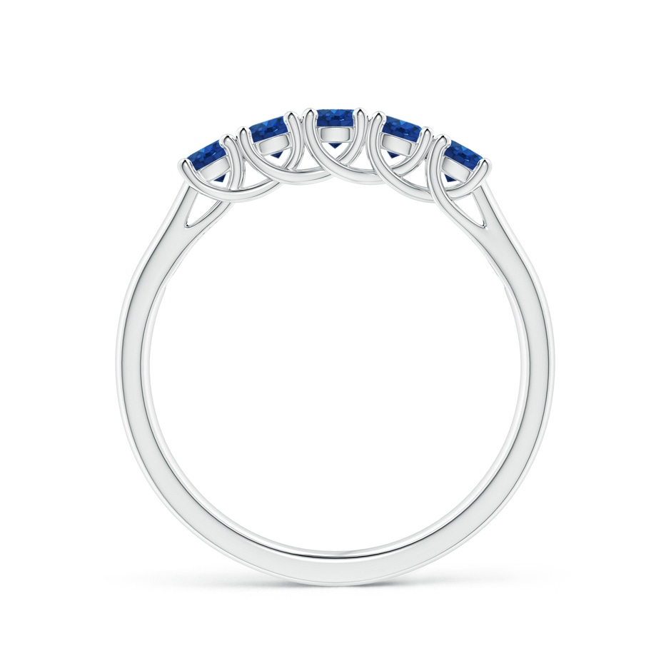 2.8mm AAA Half Eternity Five Stone Blue Sapphire Wedding Band in P950 Platinum side 199