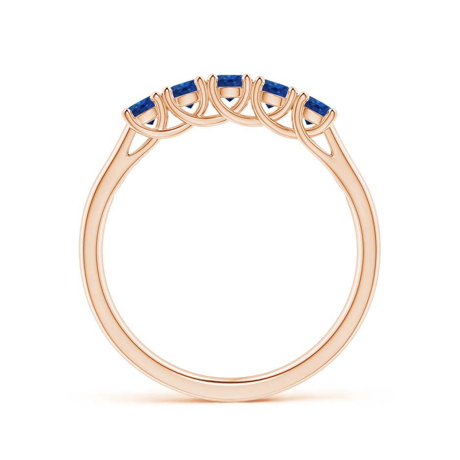 2.8mm AAA Half Eternity Five Stone Blue Sapphire Wedding Band in Rose Gold side 199