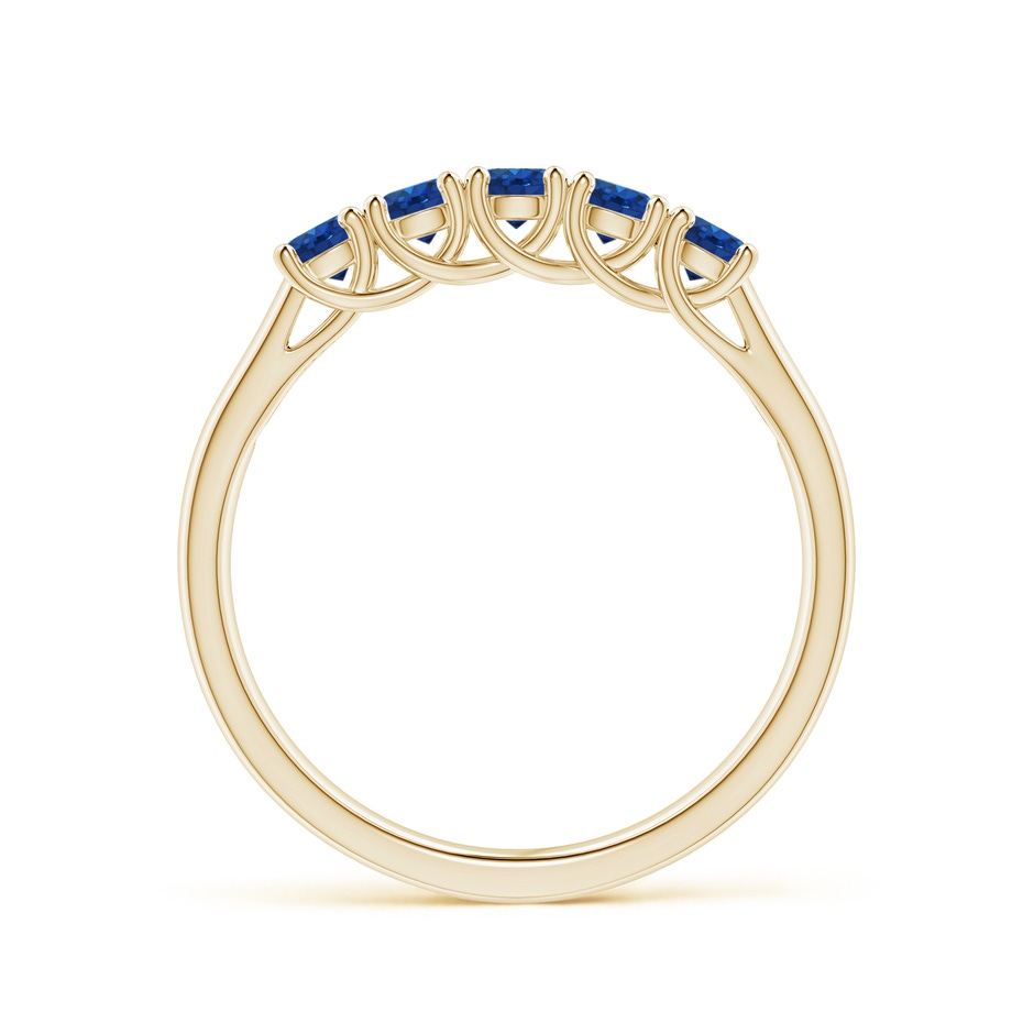 2.8mm AAA Half Eternity Five Stone Blue Sapphire Wedding Band in Yellow Gold side 199