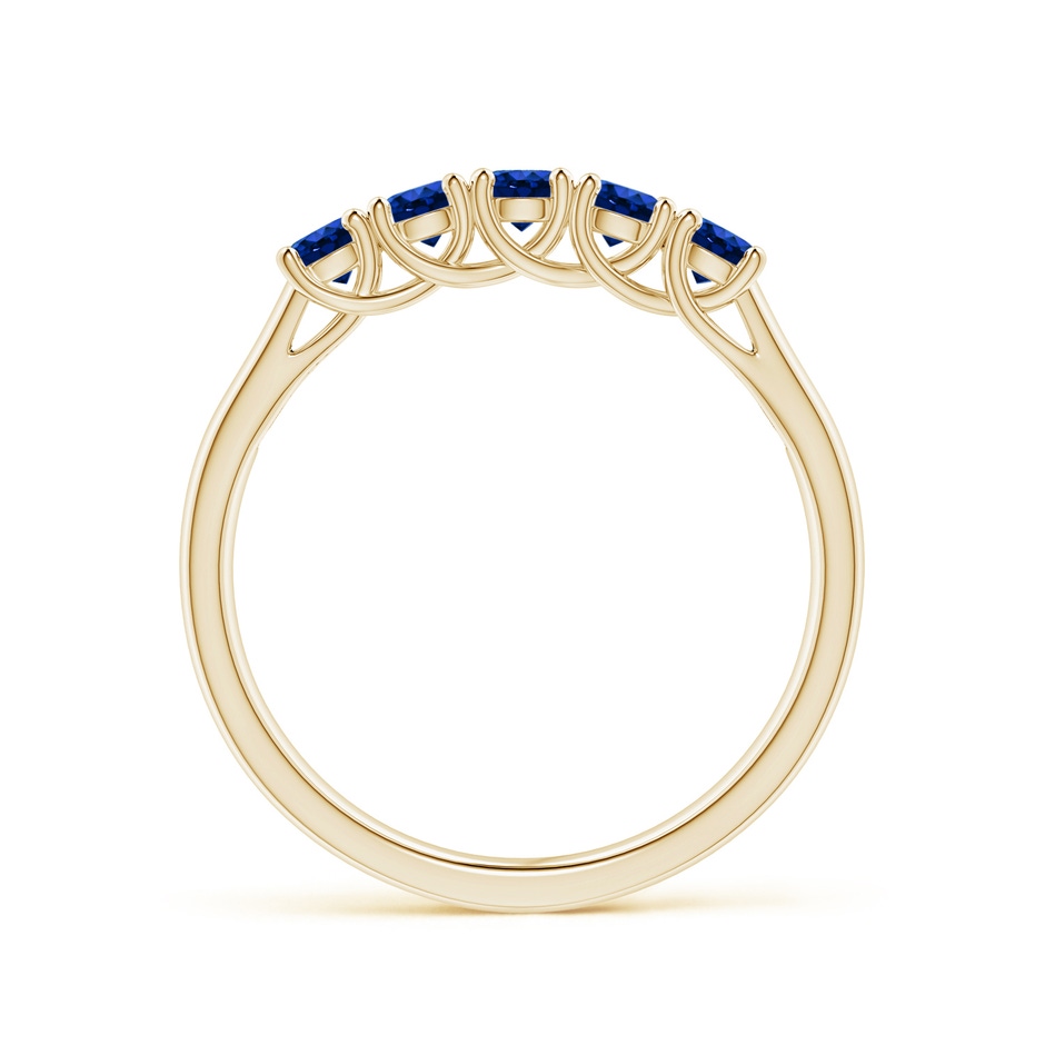 2.8mm AAAA Half Eternity Five Stone Blue Sapphire Wedding Band in Yellow Gold side 199