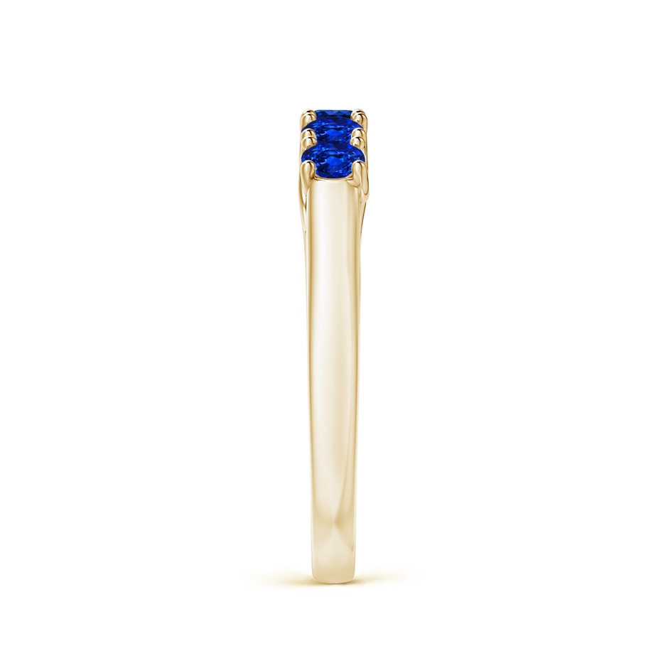 2.8mm AAAA Half Eternity Five Stone Blue Sapphire Wedding Band in Yellow Gold side 299