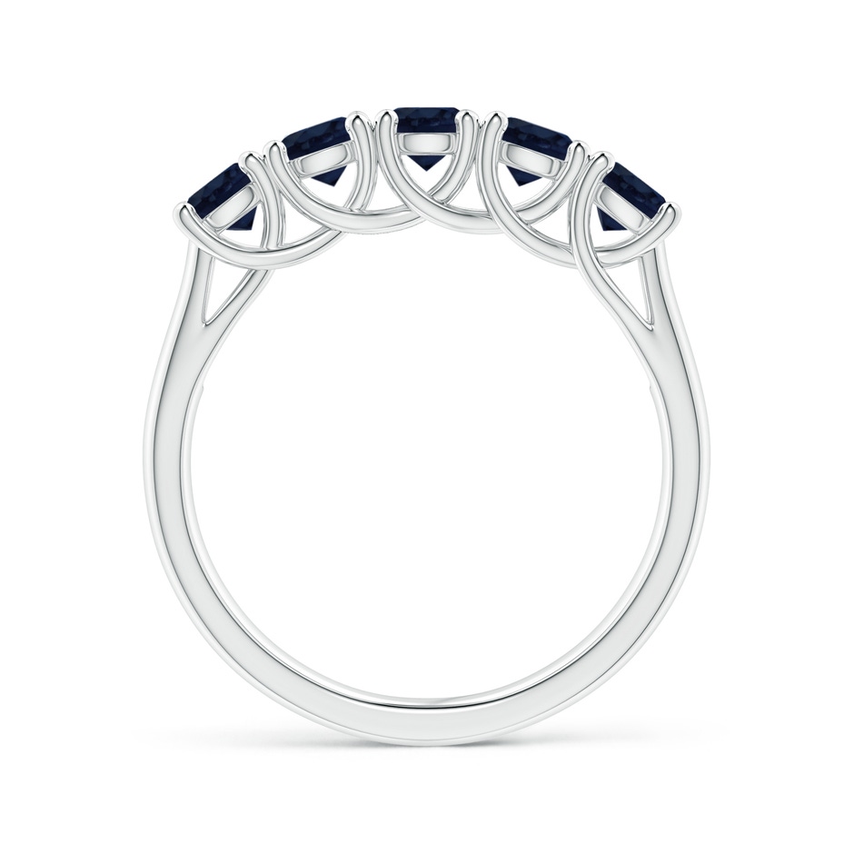 3.8mm A Half Eternity Five Stone Blue Sapphire Wedding Band in P950 Platinum side 199