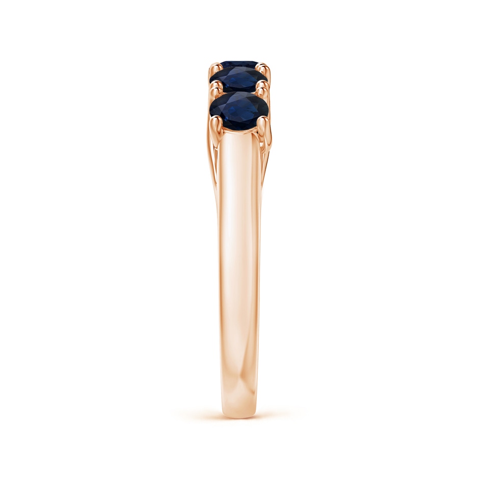 3.8mm A Half Eternity Five Stone Blue Sapphire Wedding Band in Rose Gold side 299