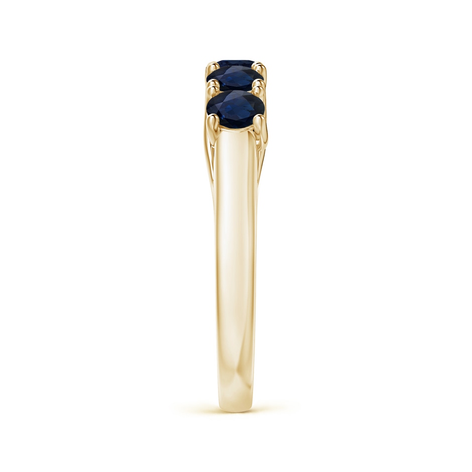 3.8mm A Half Eternity Five Stone Blue Sapphire Wedding Band in Yellow Gold side 299