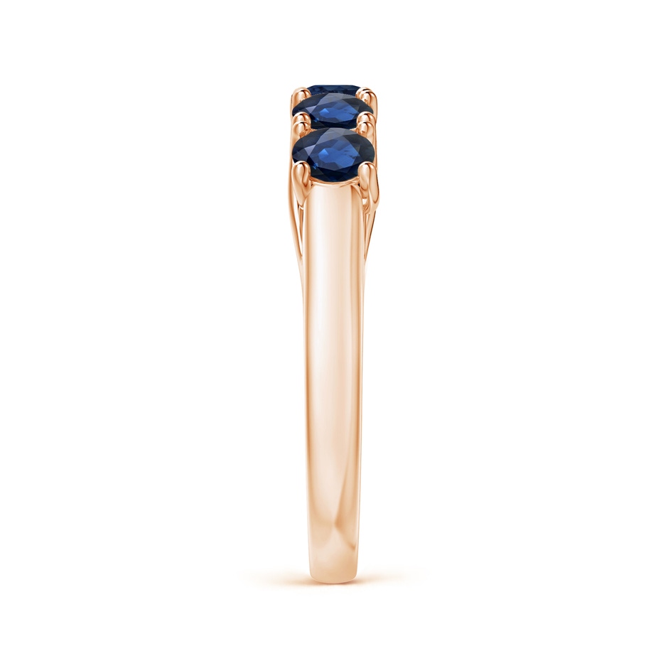 3.8mm AA Half Eternity Five Stone Blue Sapphire Wedding Band in Rose Gold side 299