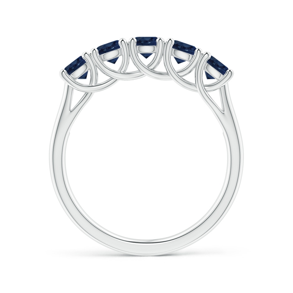 3.8mm AA Half Eternity Five Stone Blue Sapphire Wedding Band in S999 Silver side 199