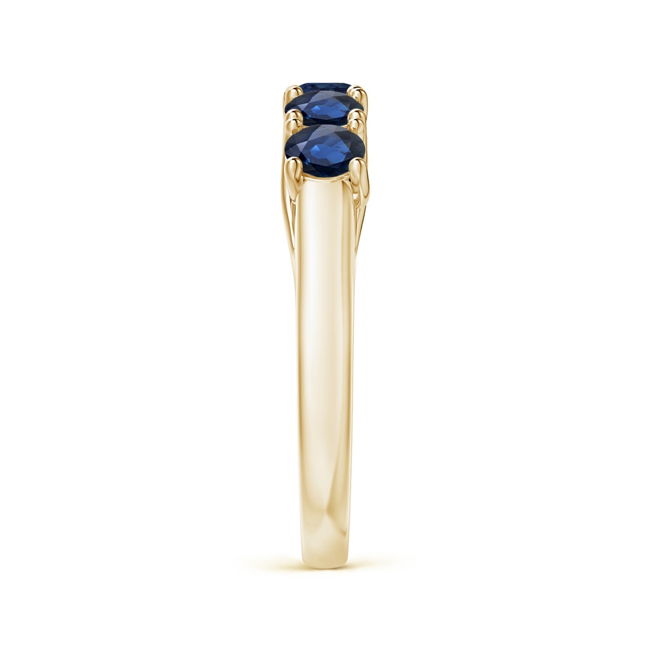3.8mm AA Half Eternity Five Stone Blue Sapphire Wedding Band in Yellow Gold side 299