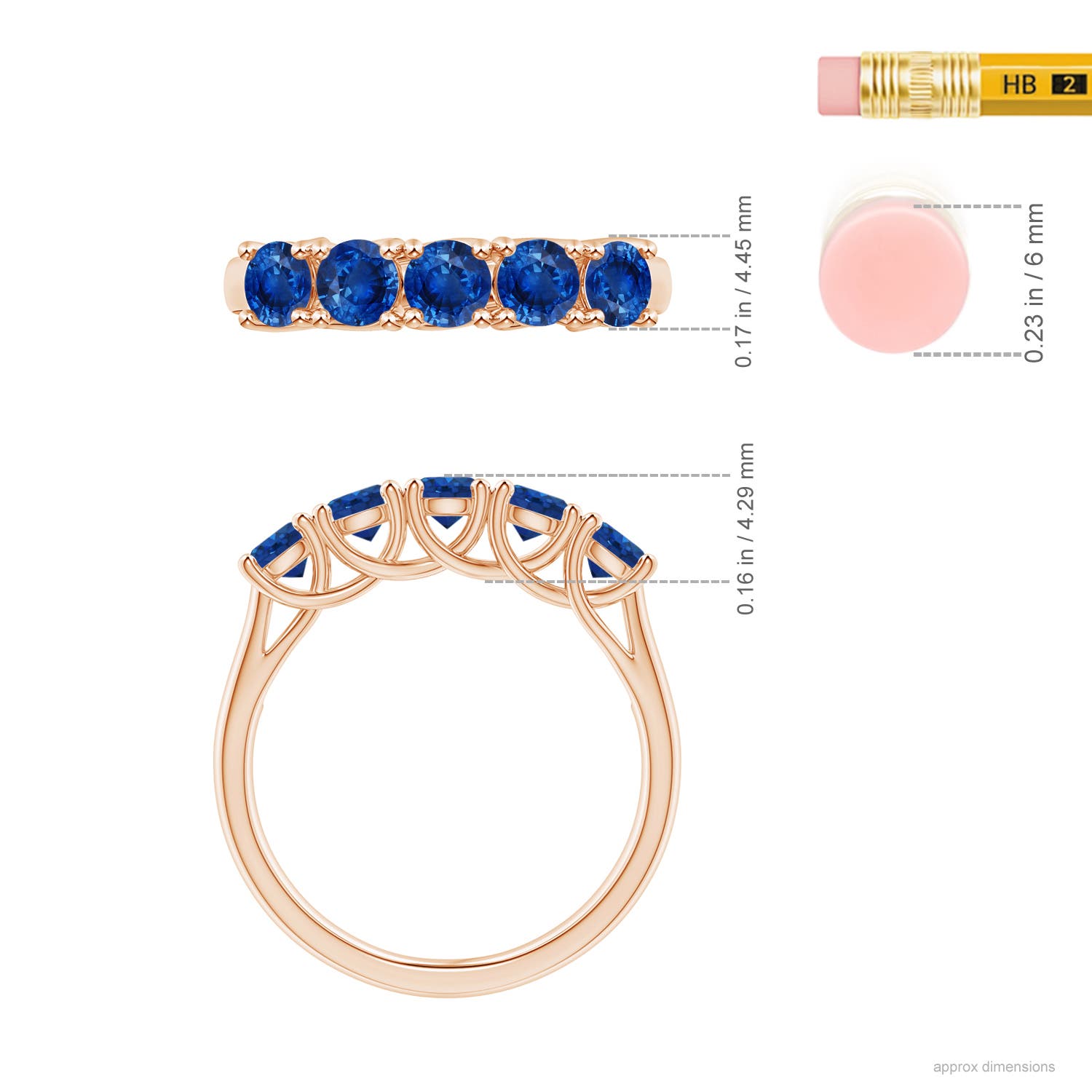 AAA - Blue Sapphire / 1.3 CT / 14 KT Rose Gold