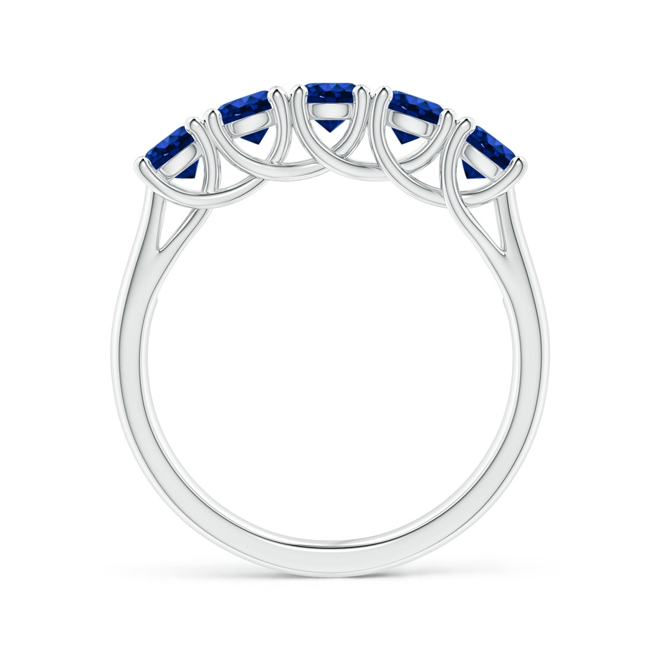3.8mm AAAA Half Eternity Five Stone Blue Sapphire Wedding Band in P950 Platinum side 199