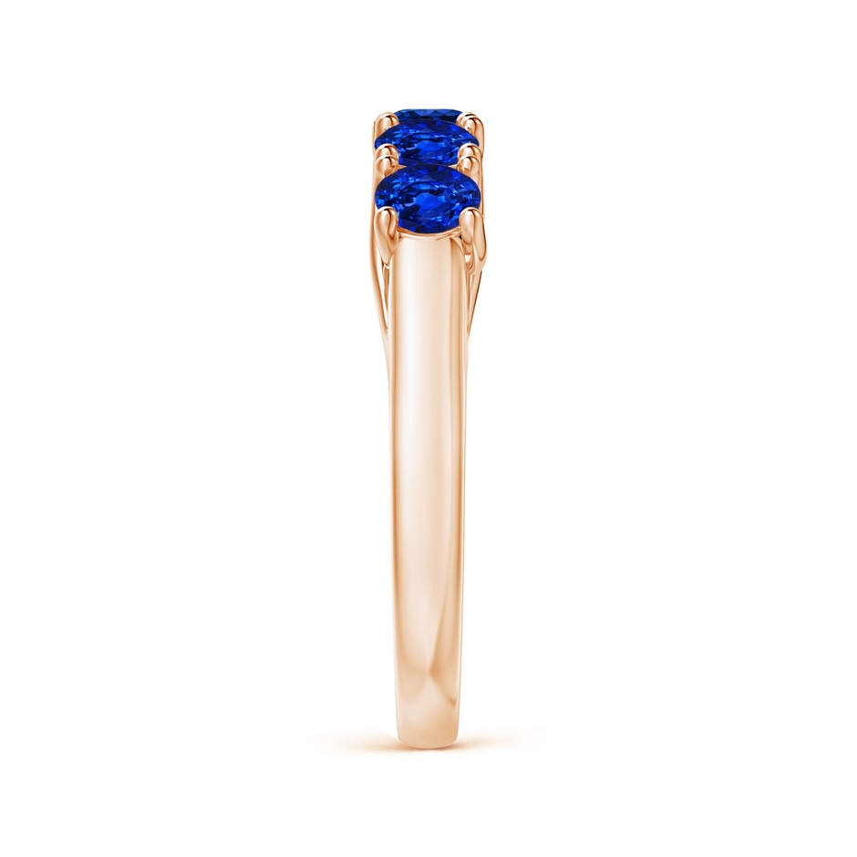 3.8mm AAAA Half Eternity Five Stone Blue Sapphire Wedding Band in Rose Gold side 299