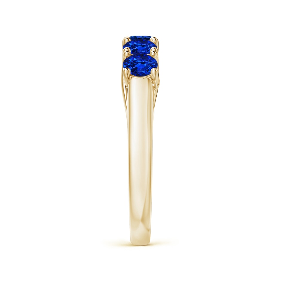 3.8mm AAAA Half Eternity Five Stone Blue Sapphire Wedding Band in Yellow Gold side 299