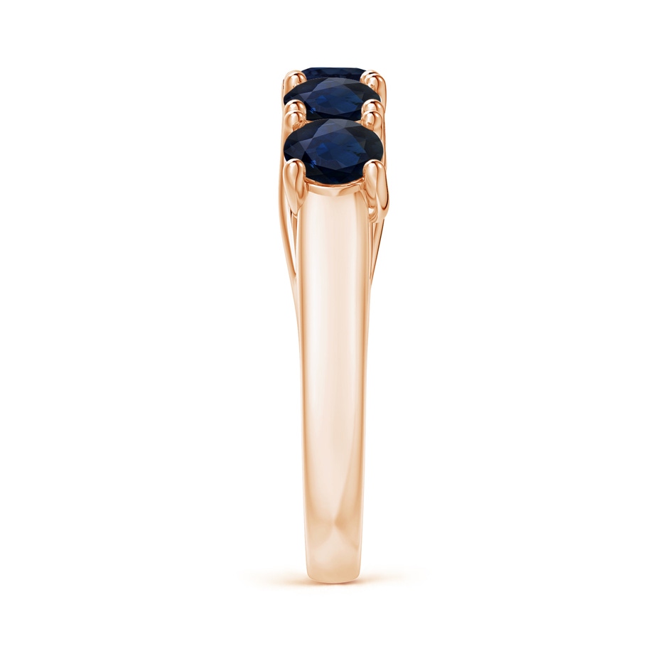 4.5mm A Half Eternity Five Stone Blue Sapphire Wedding Band in Rose Gold side 299