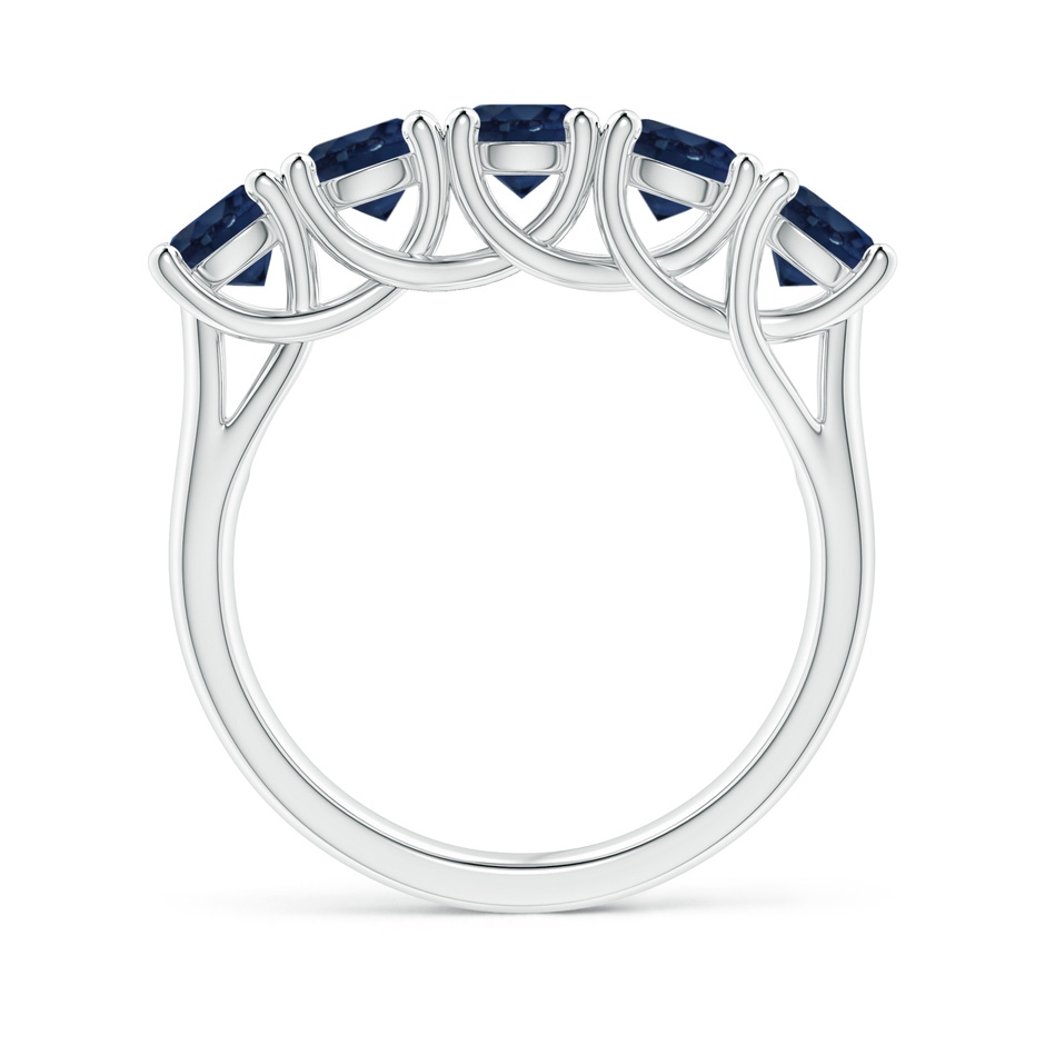 4.5mm AA Half Eternity Five Stone Blue Sapphire Wedding Band in P950 Platinum side 199