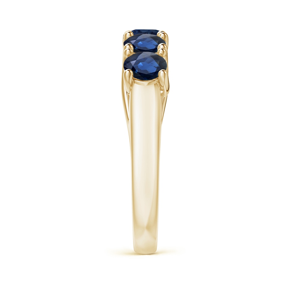 4.5mm AA Half Eternity Five Stone Blue Sapphire Wedding Band in Yellow Gold side 299