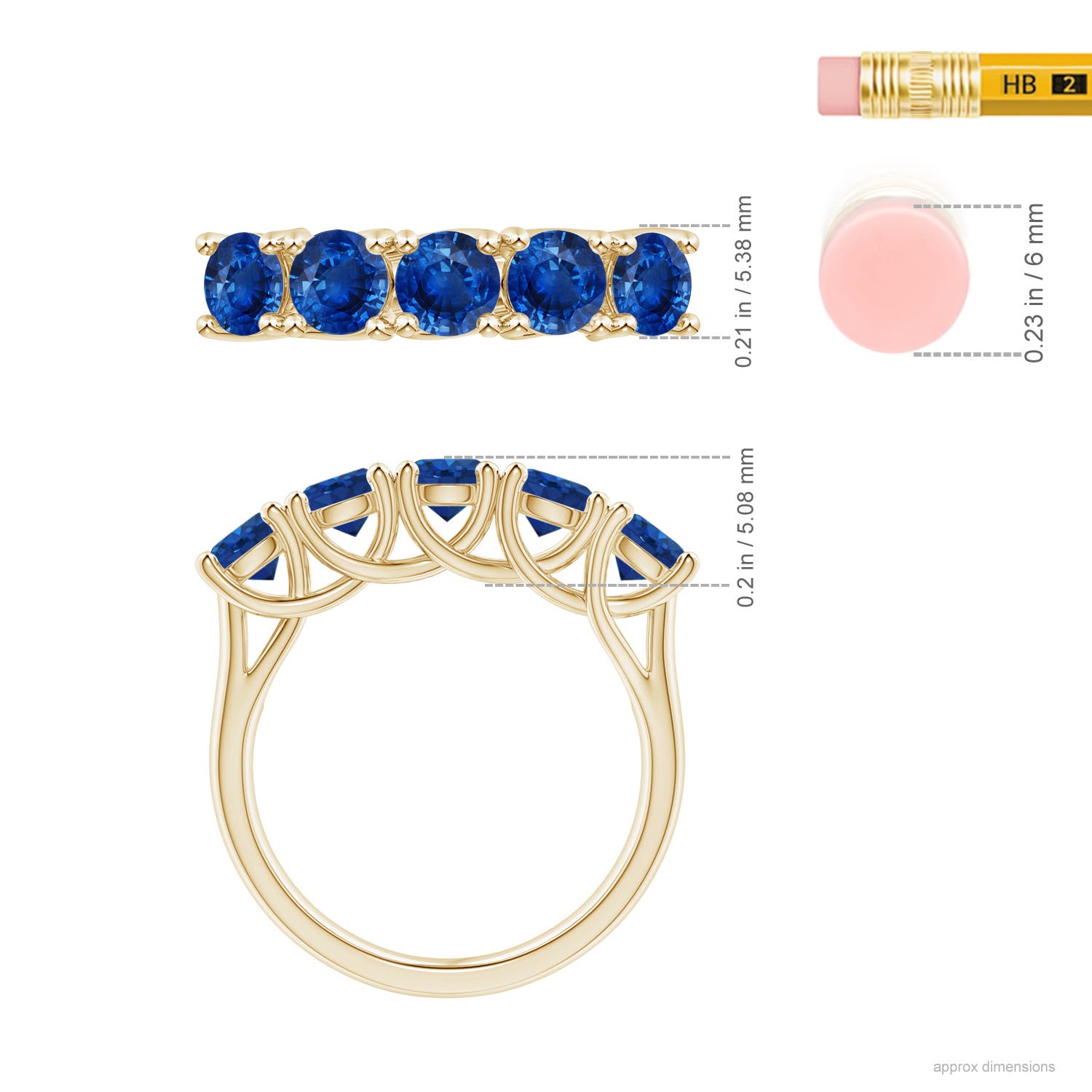 AAA - Blue Sapphire / 2.25 CT / 14 KT Yellow Gold