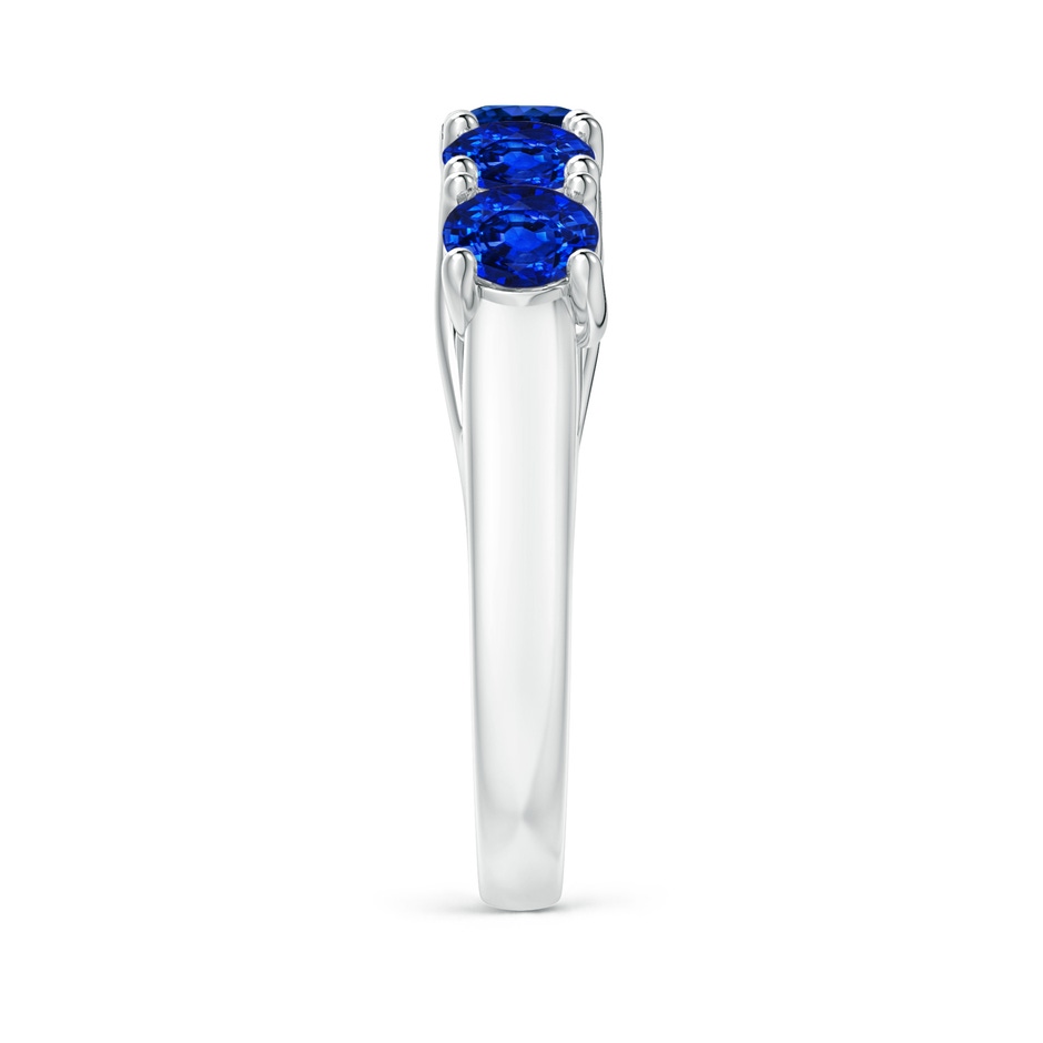 4.5mm Lab-Grown Half Eternity Five Stone Blue Sapphire Wedding Band in S999 Silver side 299
