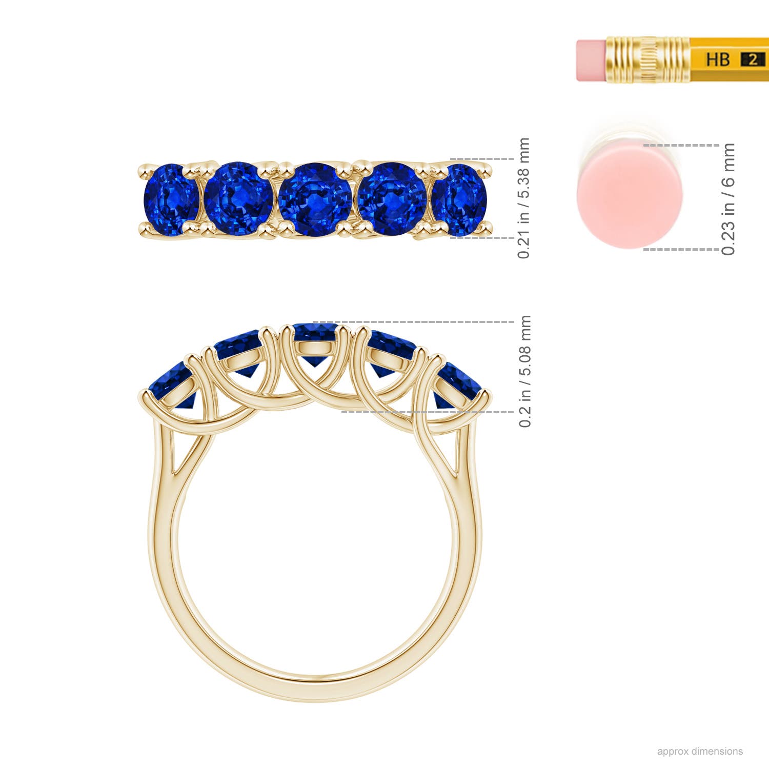 AAAA - Blue Sapphire / 2.25 CT / 14 KT Yellow Gold