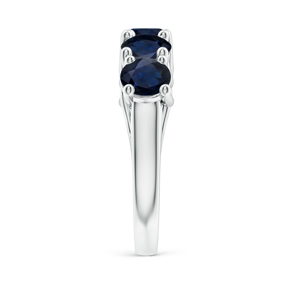 5.5mm A Half Eternity Five Stone Blue Sapphire Wedding Band in White Gold side 299