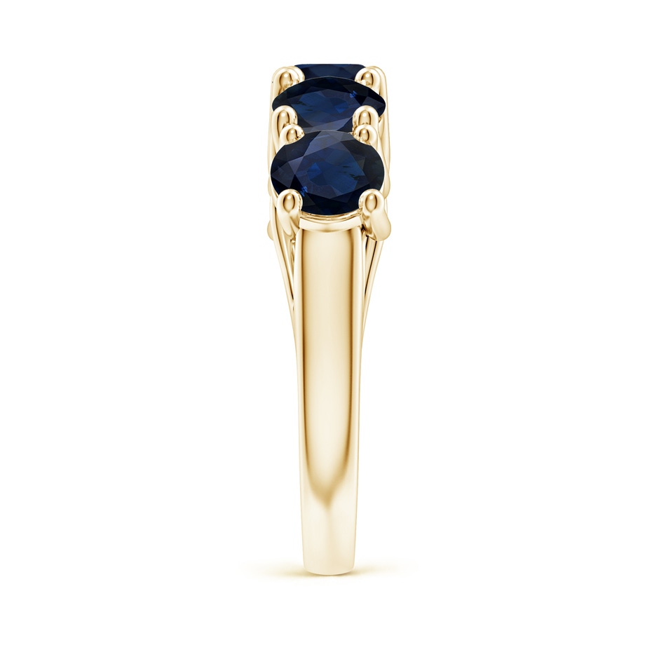 5.5mm A Half Eternity Five Stone Blue Sapphire Wedding Band in Yellow Gold side 299