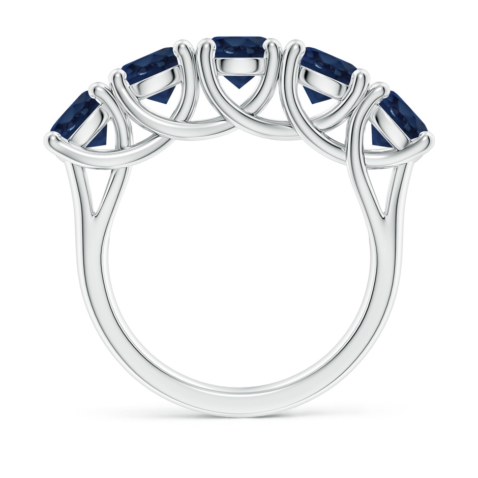 5.5mm AA Half Eternity Five Stone Blue Sapphire Wedding Band in P950 Platinum side 199