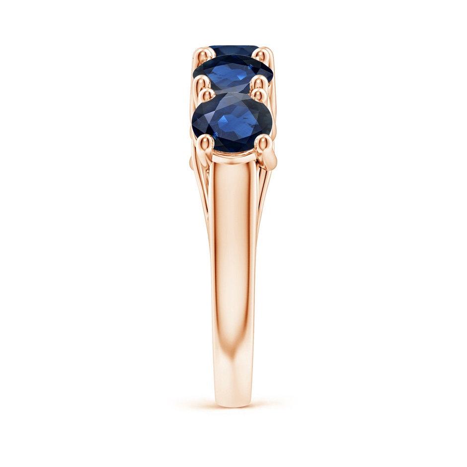 5.5mm AA Half Eternity Five Stone Blue Sapphire Wedding Band in Rose Gold side 299