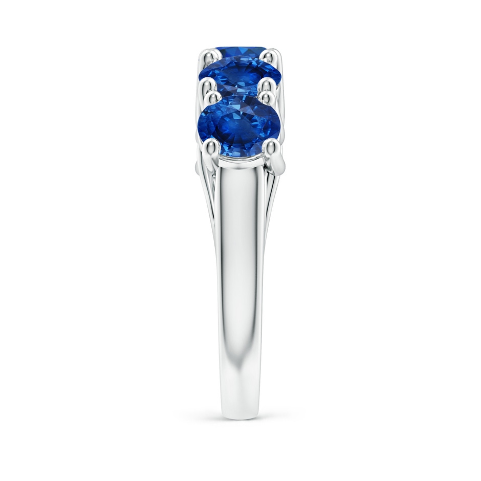 5.5mm AAA Half Eternity Five Stone Blue Sapphire Wedding Band in White Gold side 299