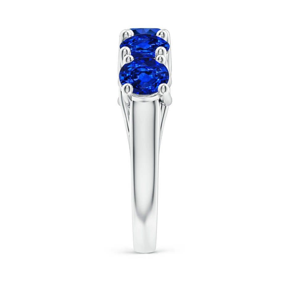 5.5mm Lab-Grown Half Eternity Five Stone Blue Sapphire Wedding Band in White Gold side 299