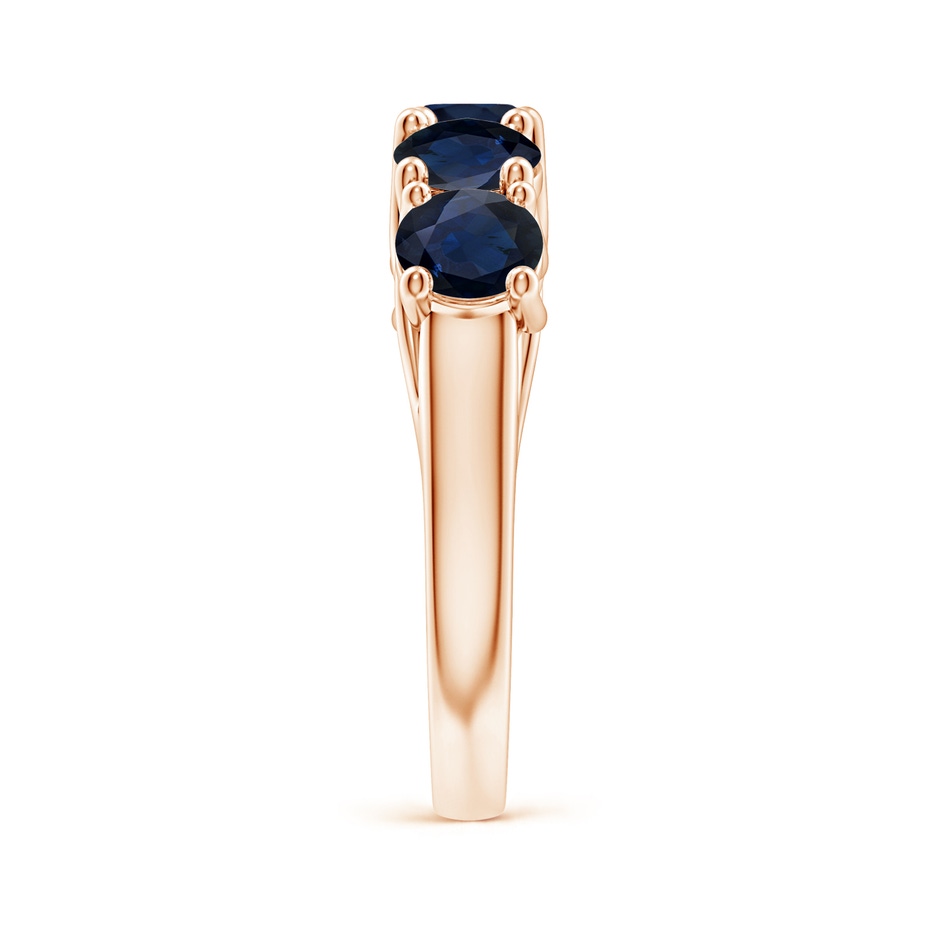 5mm A Half Eternity Five Stone Blue Sapphire Wedding Band in Rose Gold side 299